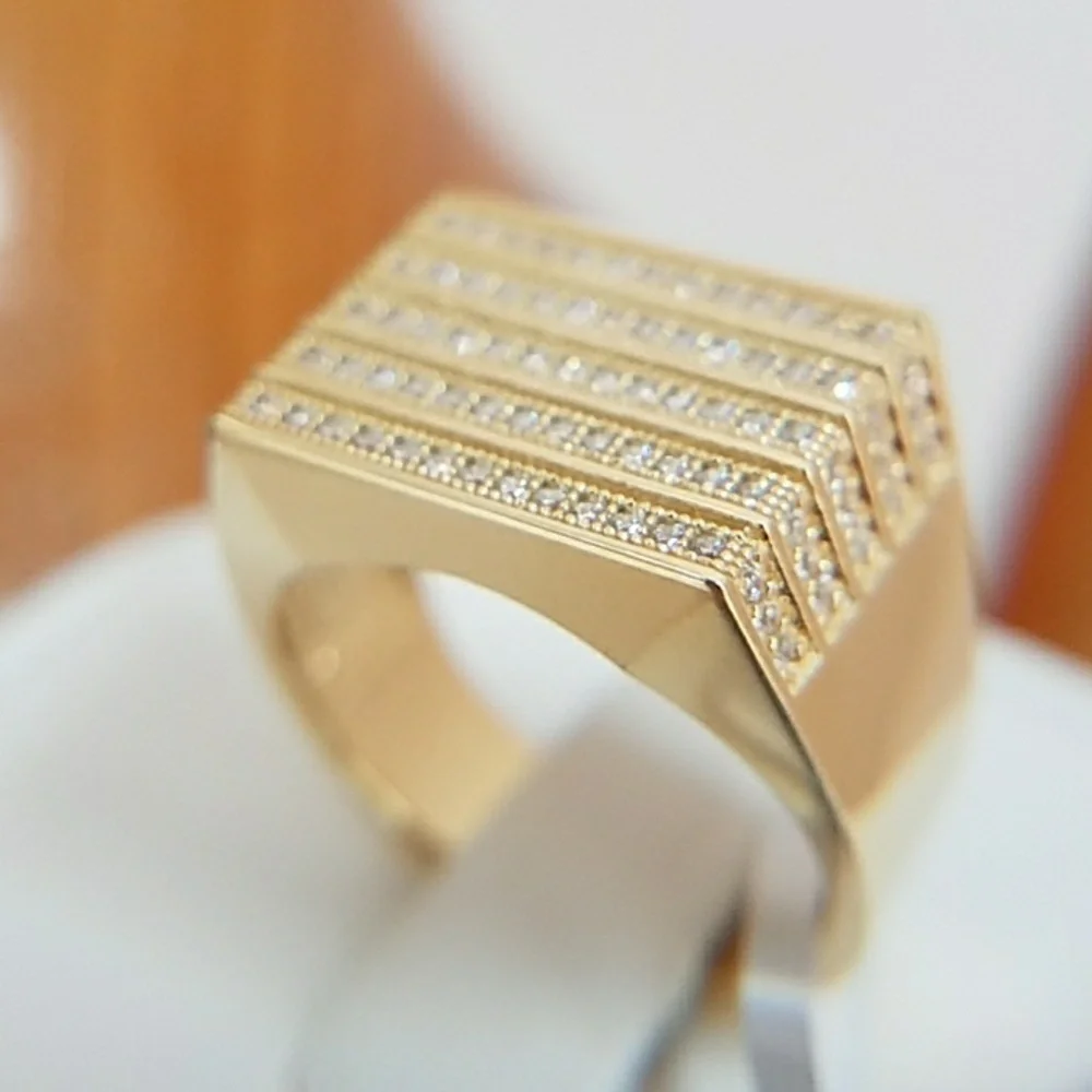 14k Gold plated Men's Wedding Band Ring